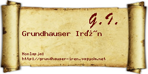 Grundhauser Irén névjegykártya